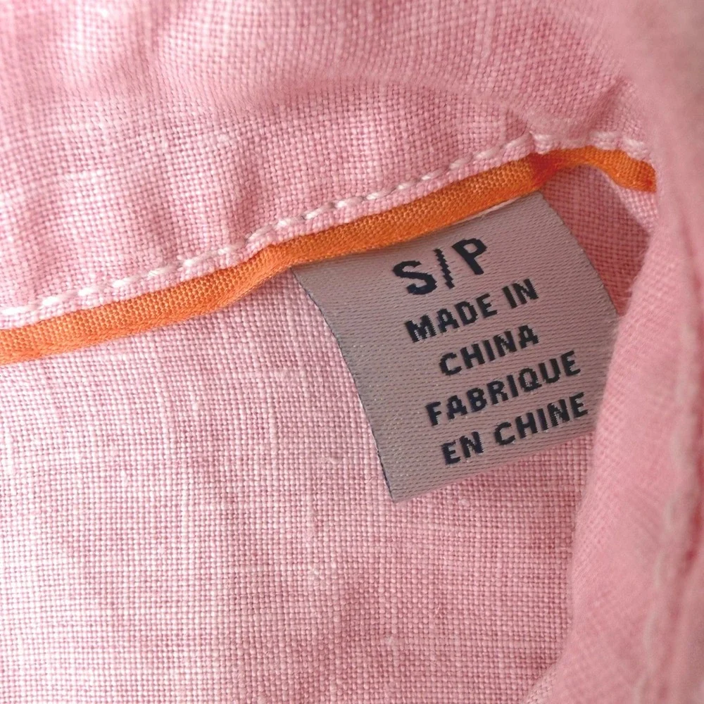 Tommy Bahama Pink Linen Long Sleeve Button Up Shirt Womens Small - Picture 4 of 9